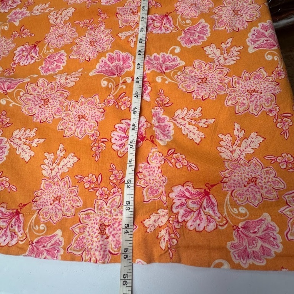 Old Navy Dress Womens 4X Orange Floral Tie Strap Midi Lightweight Beach Resort - Picture 13 of 14